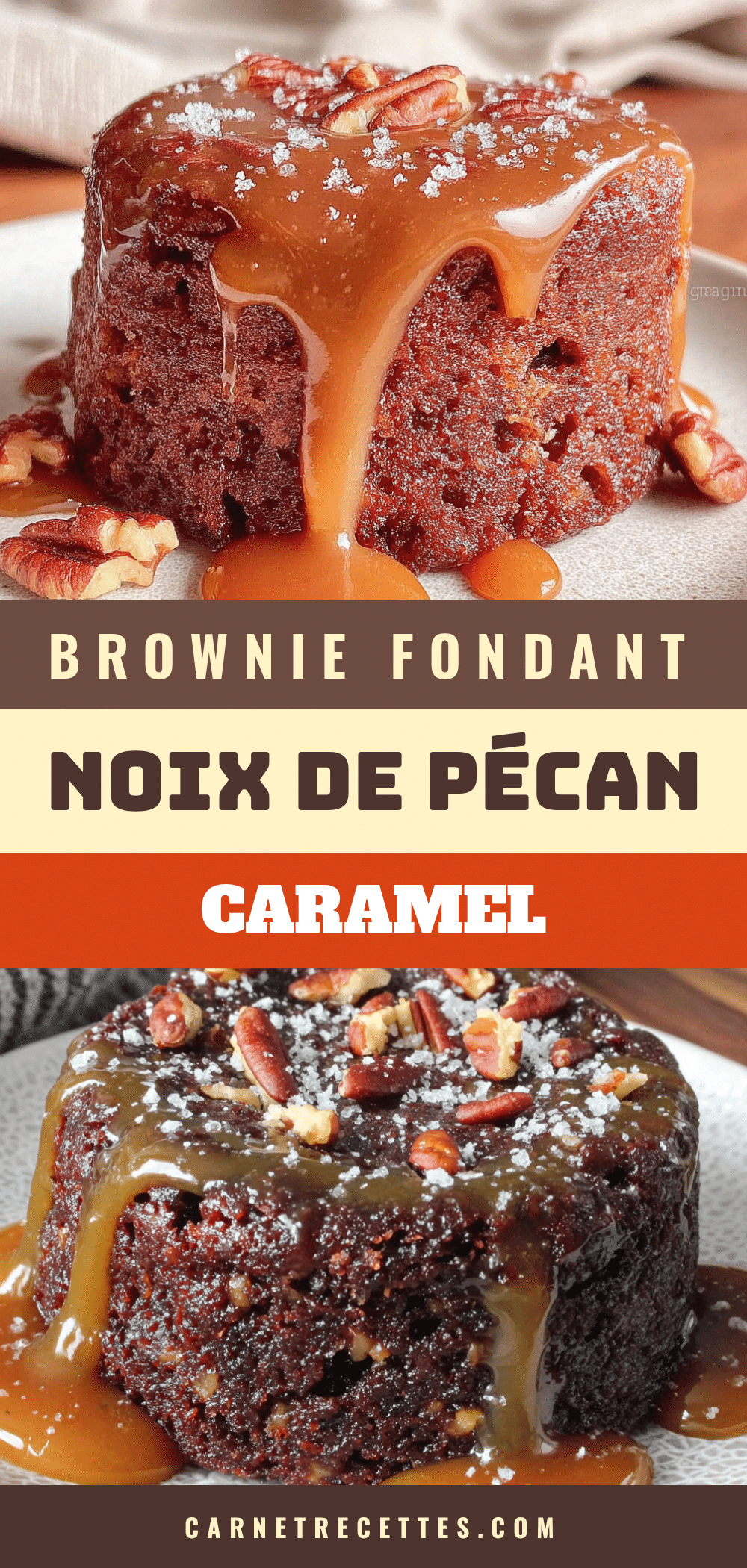 brownie fondant aux noix de pécan et caramel recipe