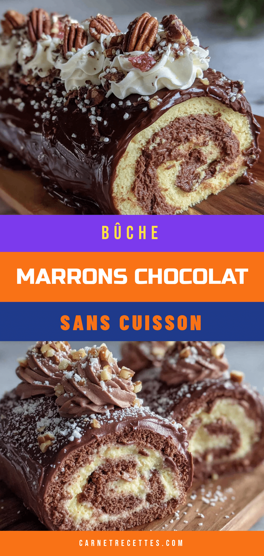bûche marrons-chocolat sans cuisson recipe