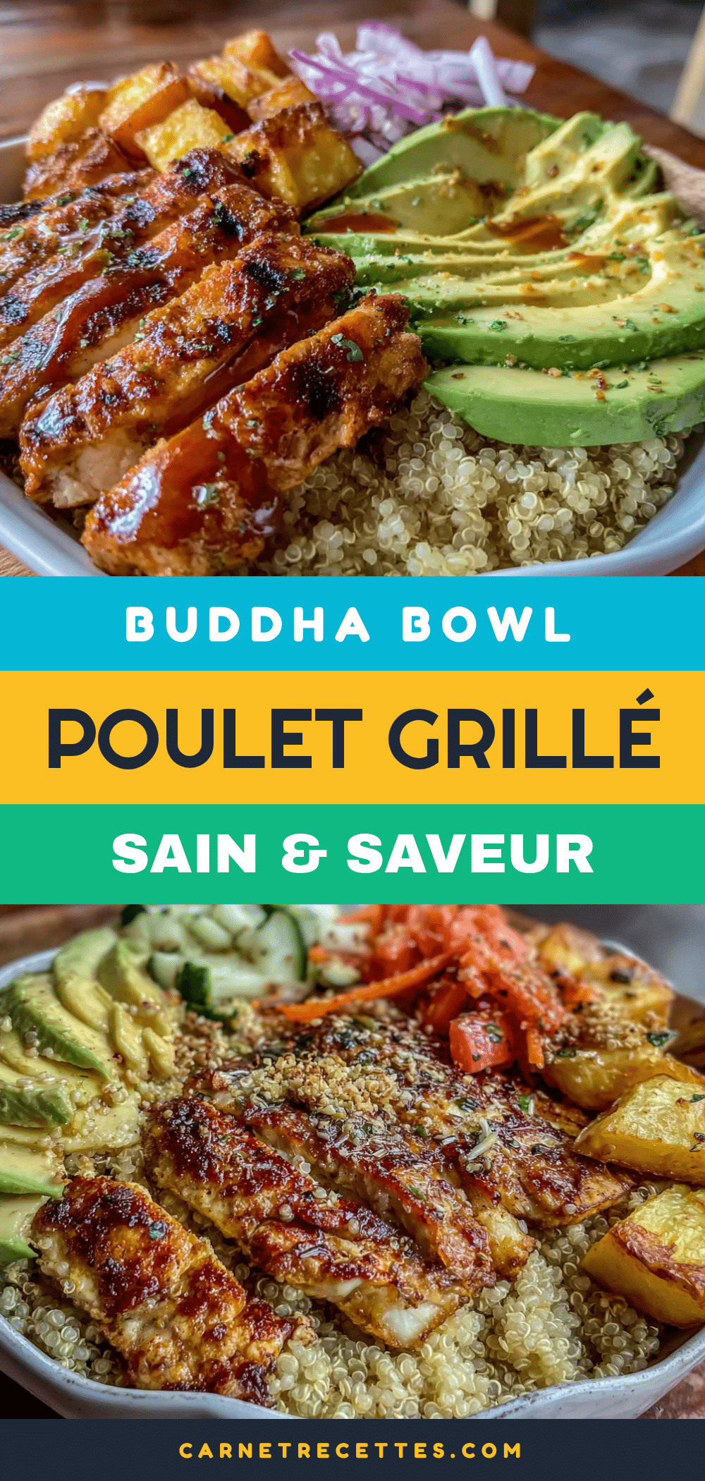 buddha bowl healthy au poulet grillé recipe