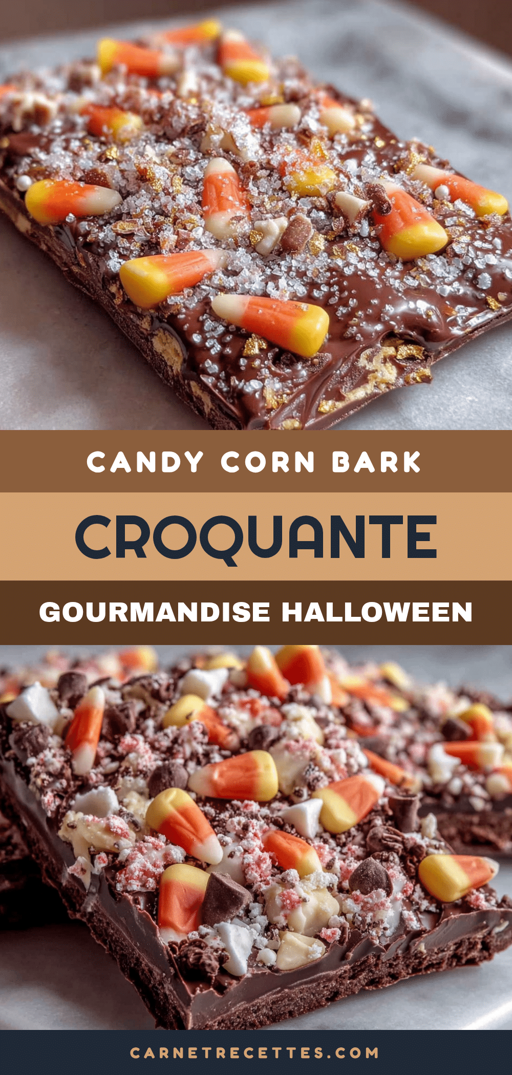 Candy Corn Bark Croquante recipe