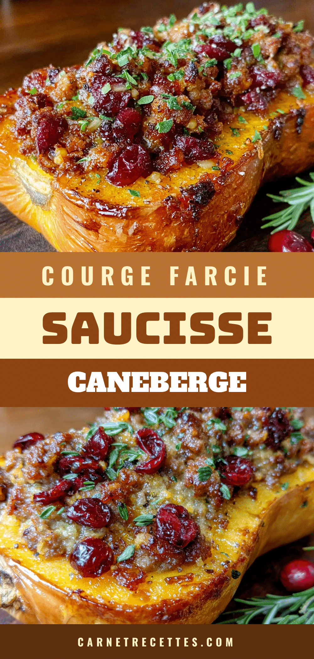 courge farcie saucisse canneberge recipe