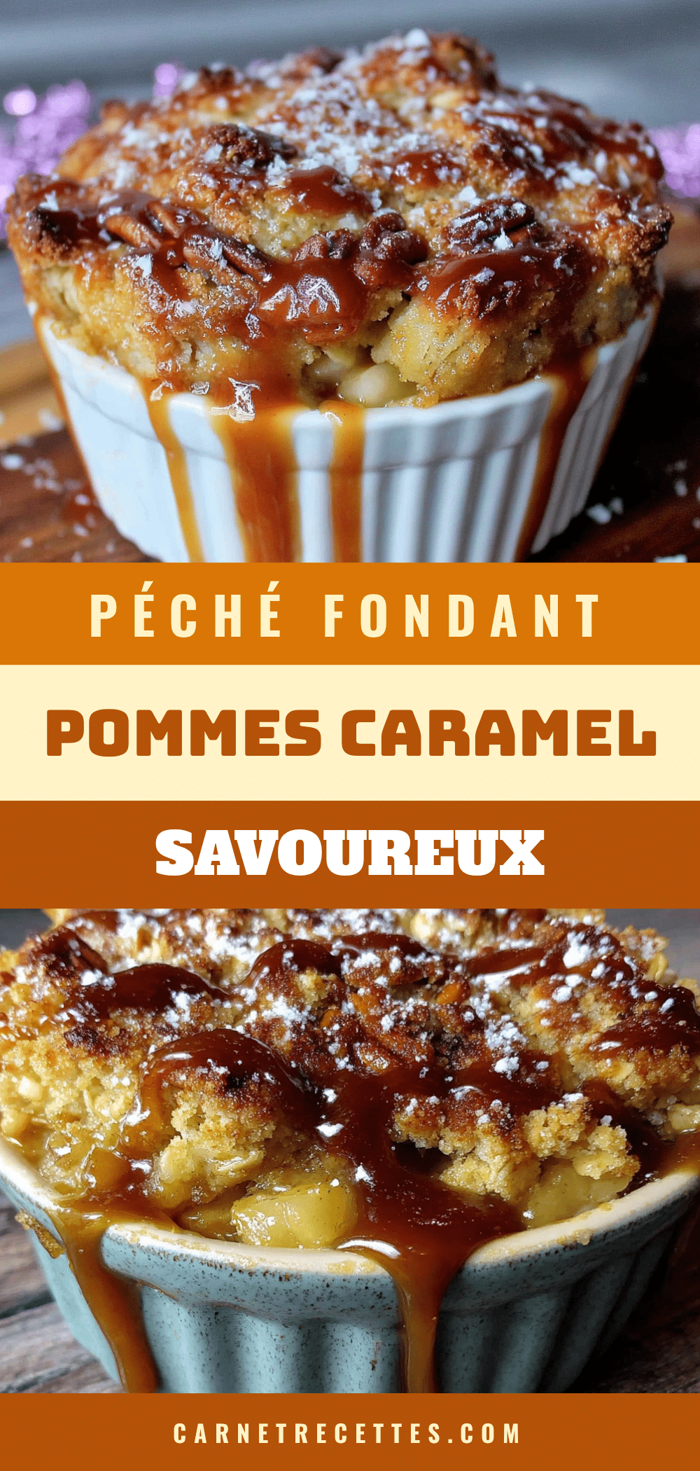 crumble aux pommes et caramel salé pour deux recipe