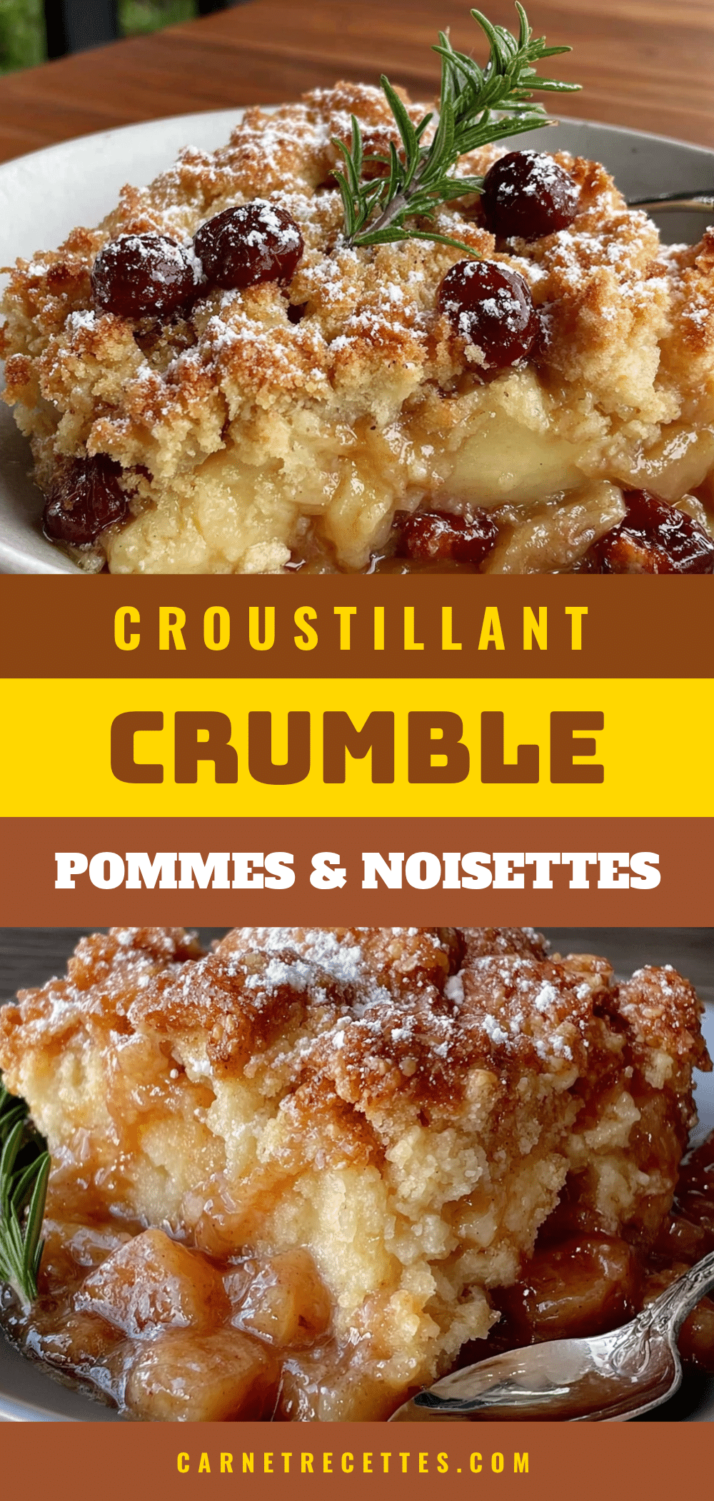 Crumble aux pommes et noisettes caramélisées recipe
