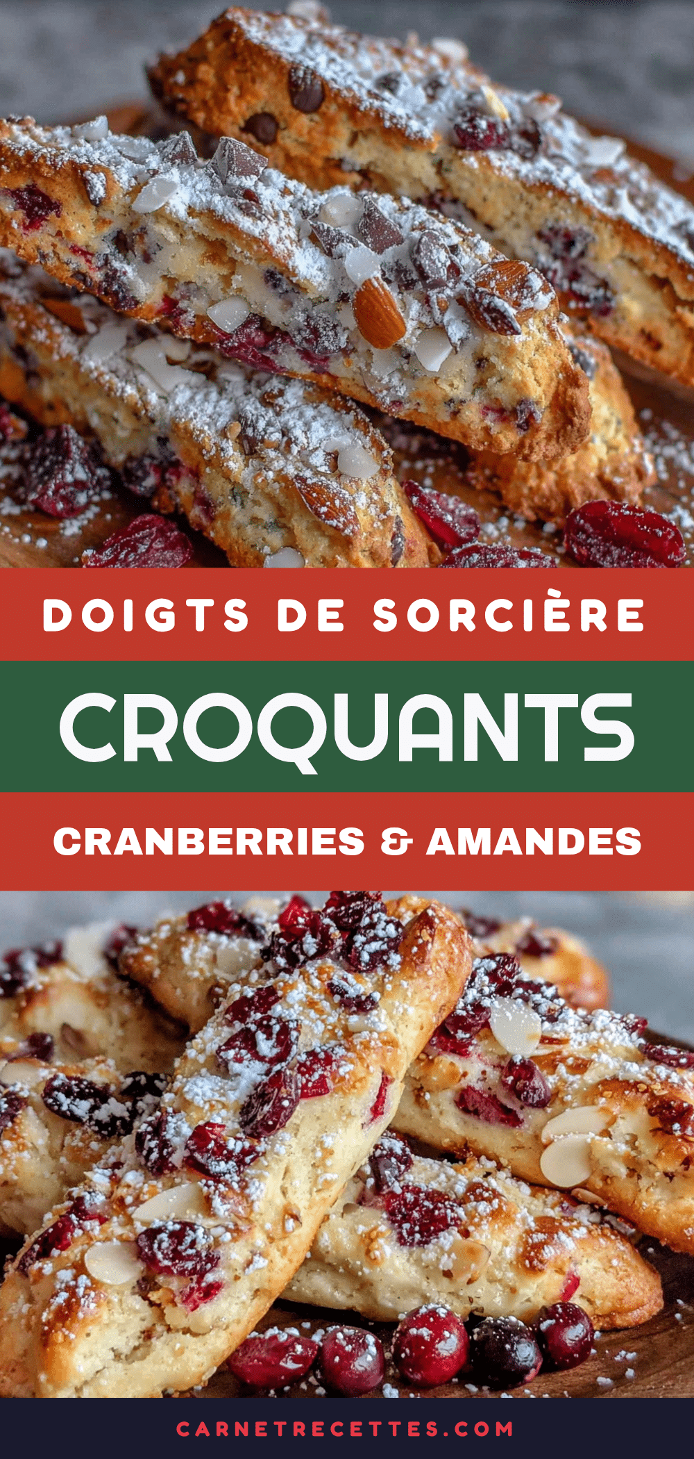 doigts de sorcière croquants aux cranberries et amandes recipe