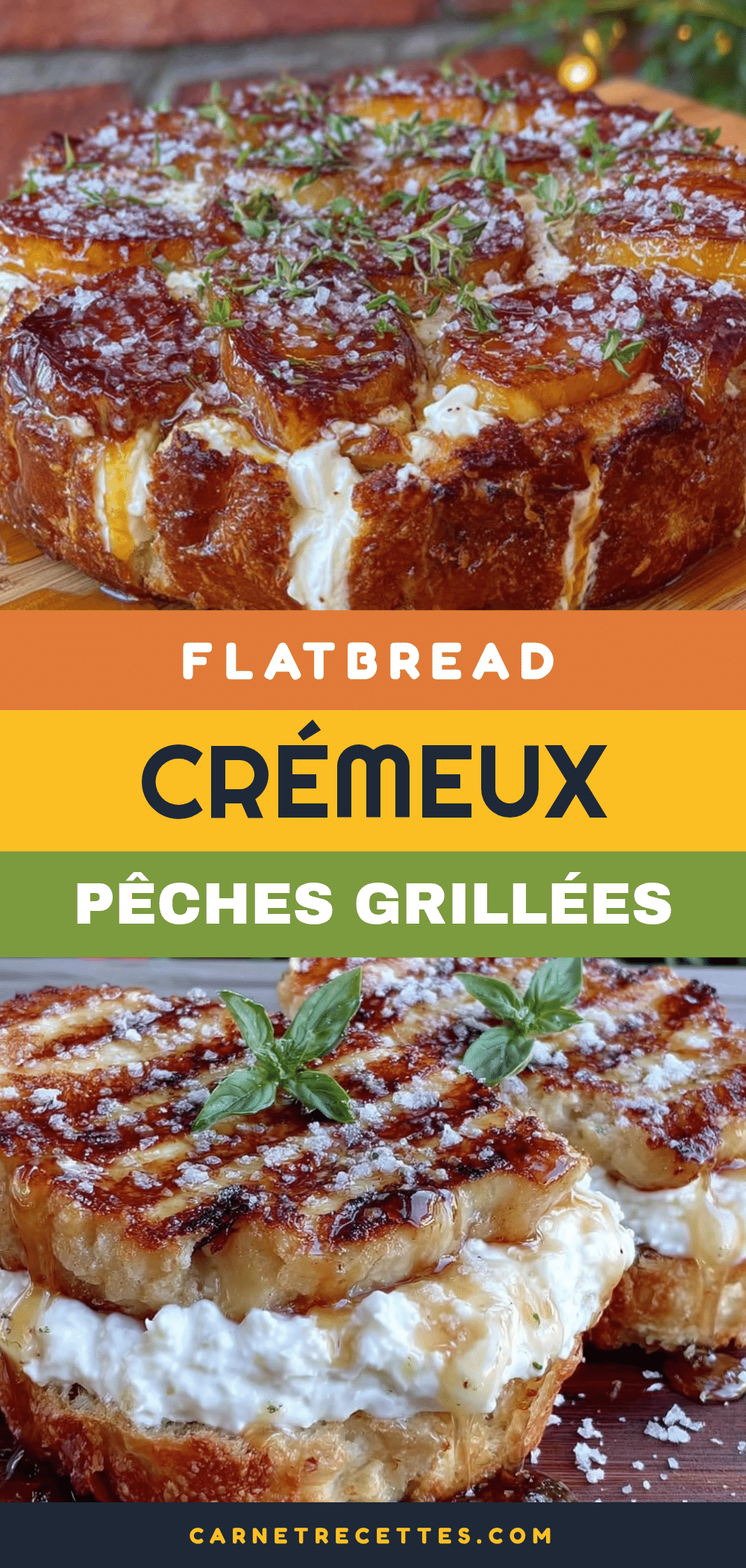 flatbread crémeux aux pêches grillées recipe
