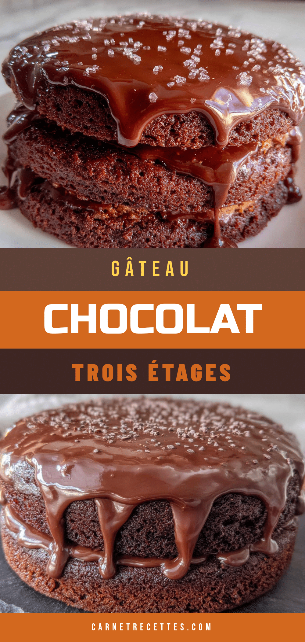 gâteau chocolat 3 étages simple rapide recipe
