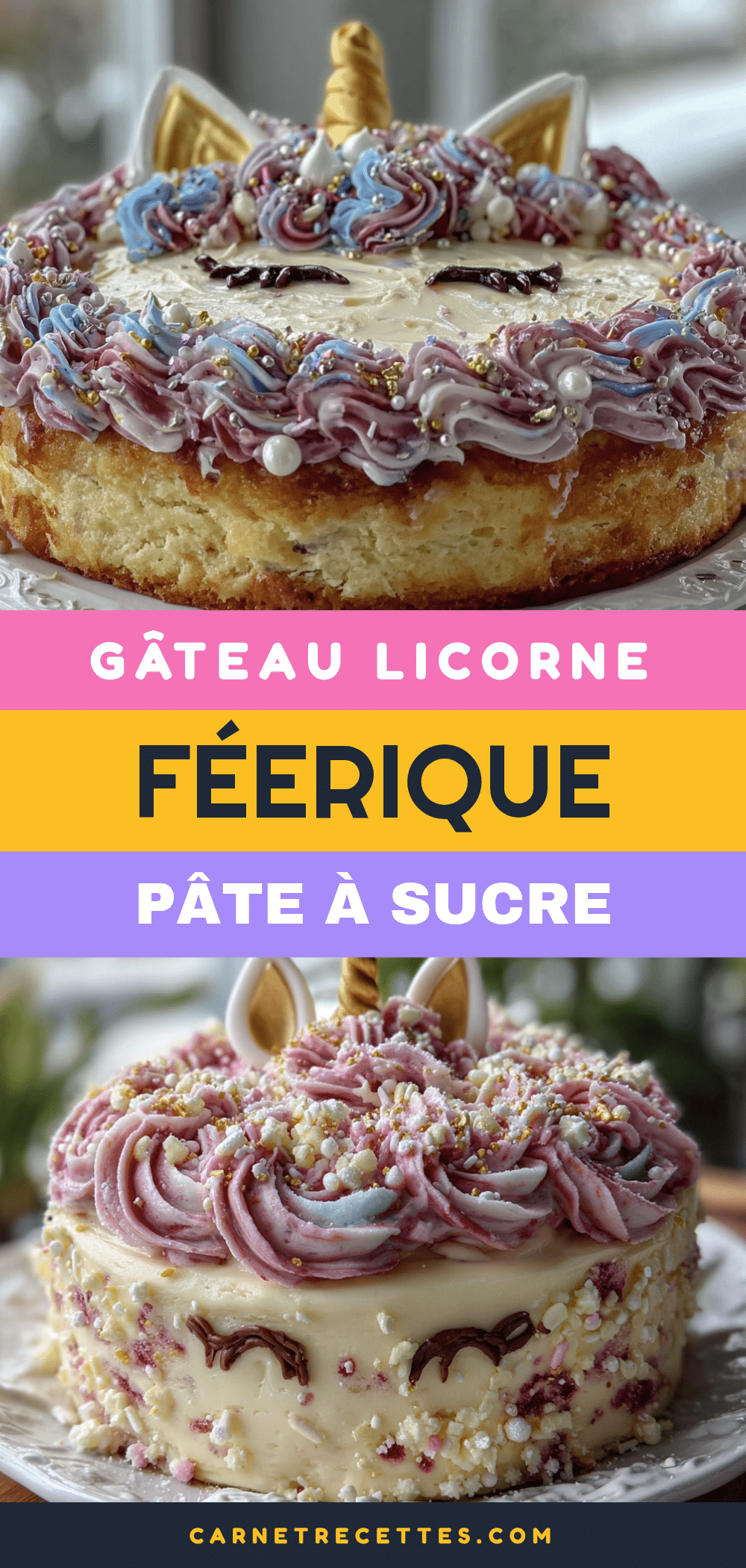 gâteau licorne féerique à la pâte à sucre recipe