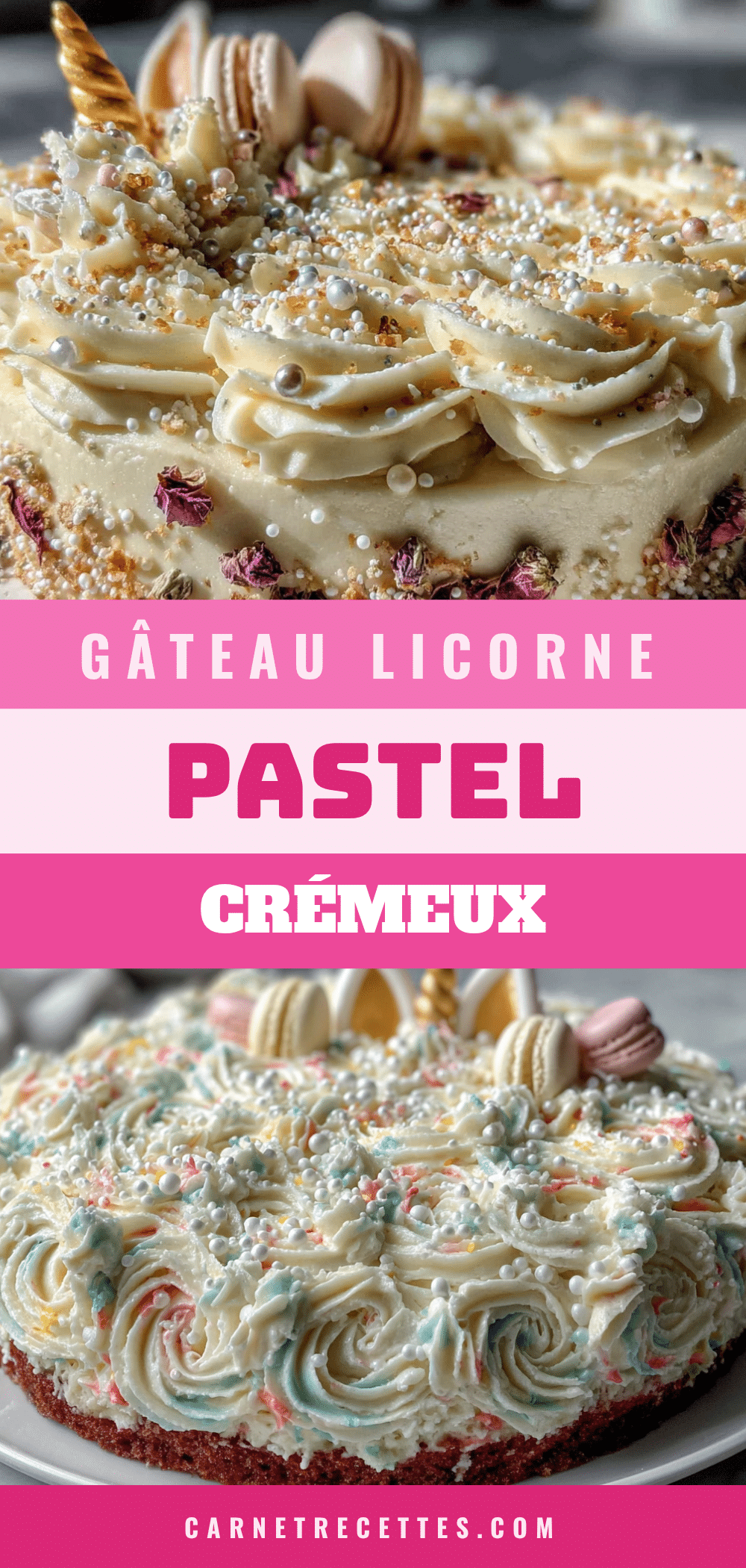 gâteau licorne pastel crémeux recipe