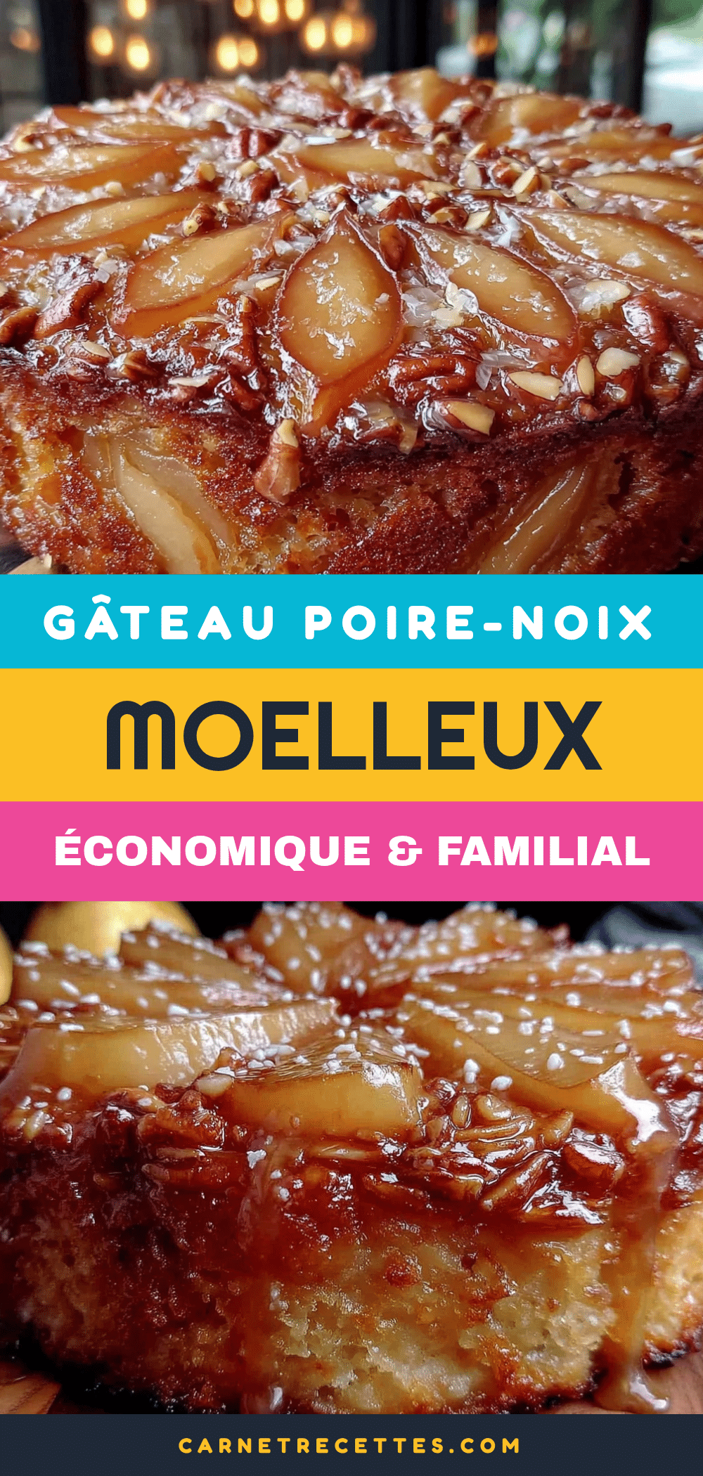 gâteau poire-noix moelleux recipe