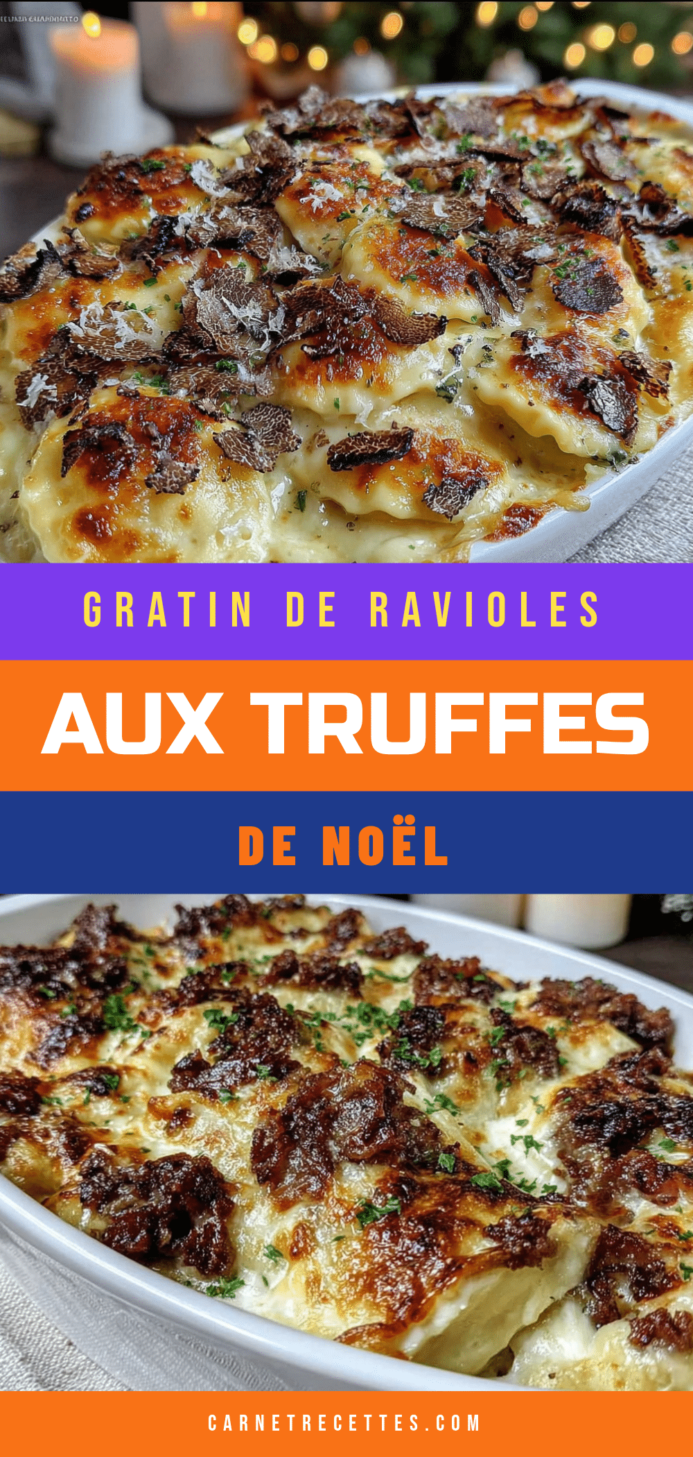 gratin de ravioles aux truffes de Noël recipe