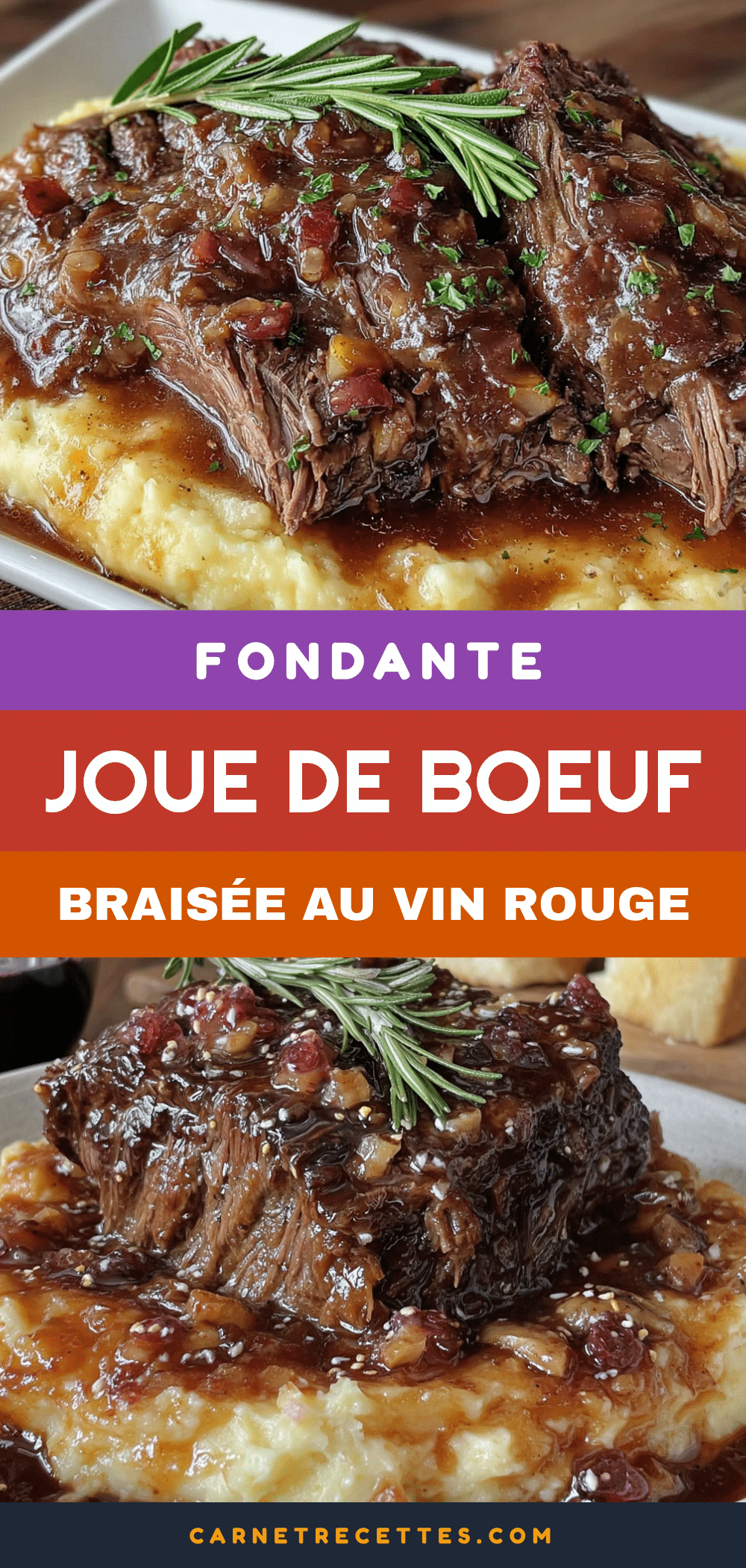 joue de boeuf braisée au vin rouge recipe