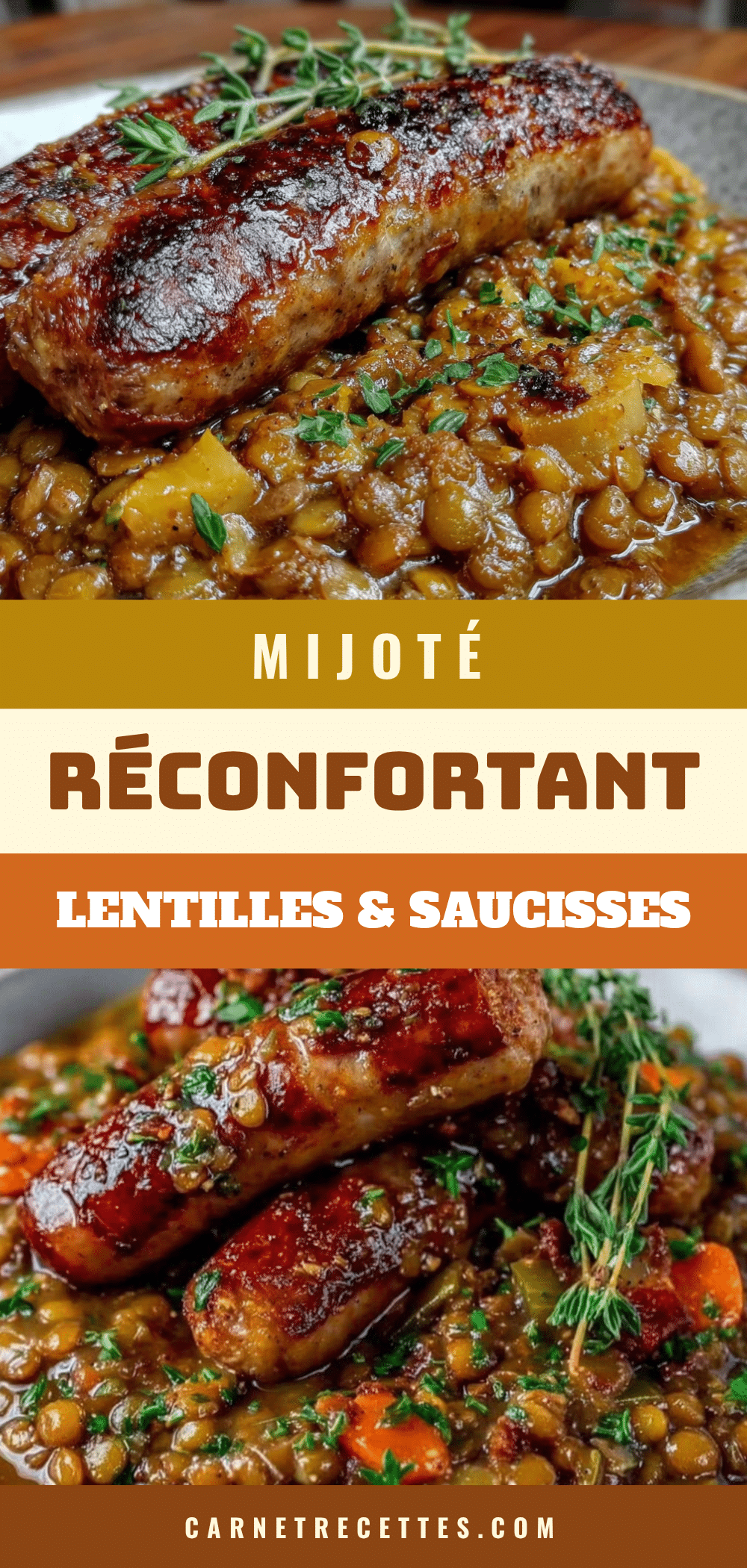 mijoté réconfortant de lentilles et saucisses de Toulouse recipe