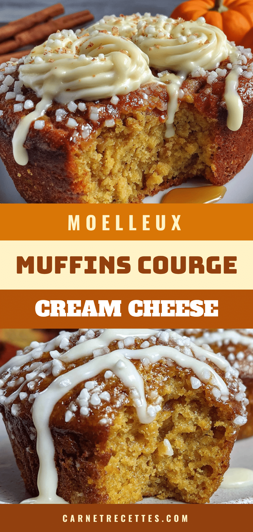muffins à la courge et cream cheese recipe