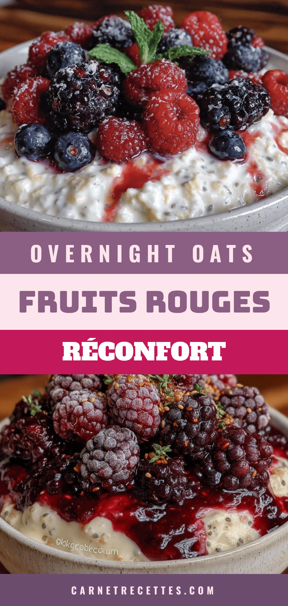 overnight oats crémeux aux fruits rouges recipe