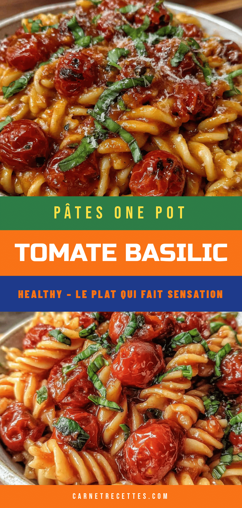 pâtes one pot tomate basilic healthy recipe