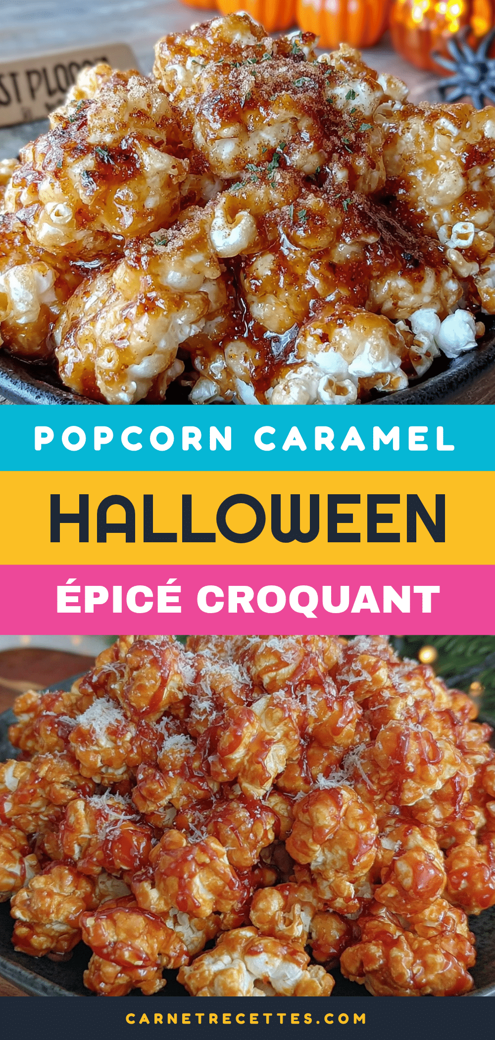 popcorn caramel halloween épicé croquant recipe
