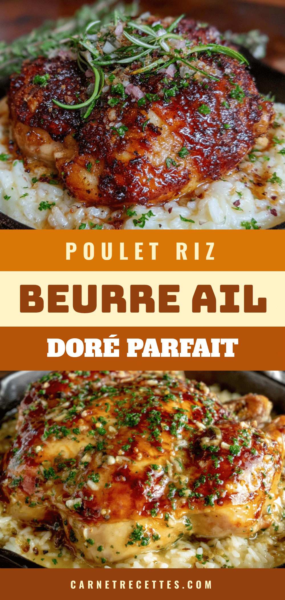 poulet et riz à lail et au beurre recipe