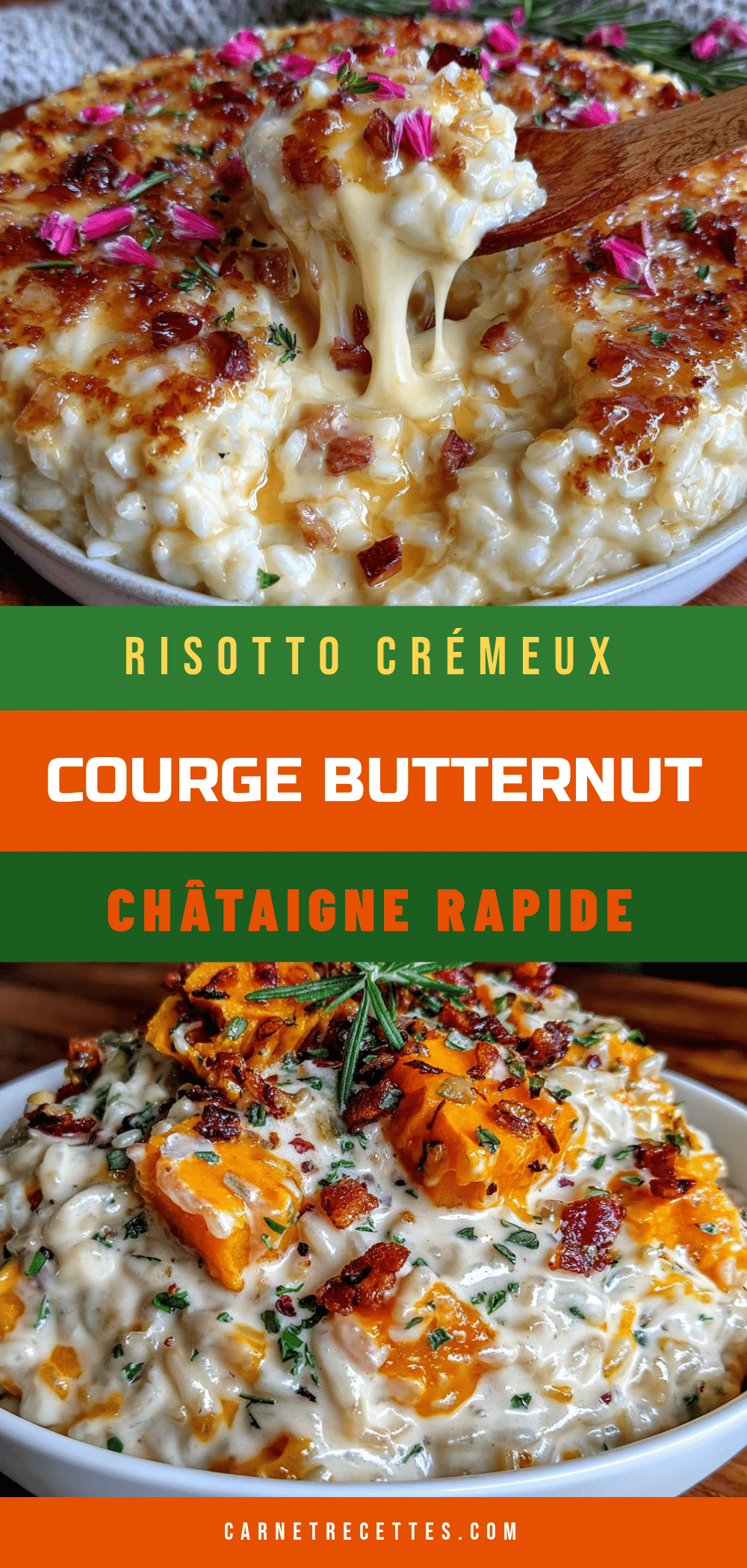 risotto crémeux courge butternut châtaigne rapide recipe
