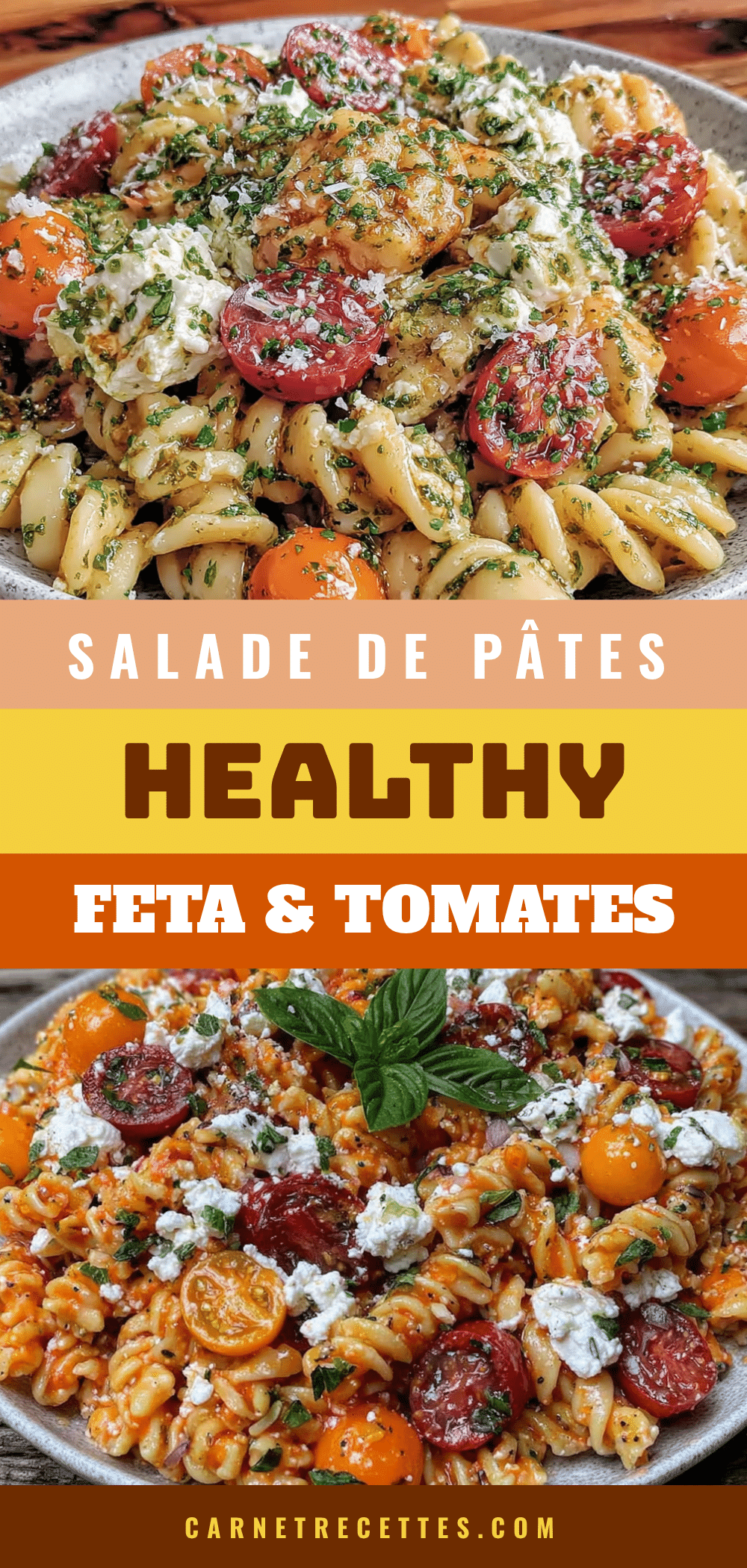 Salade de pâtes healthy feta tomates cerises recipe