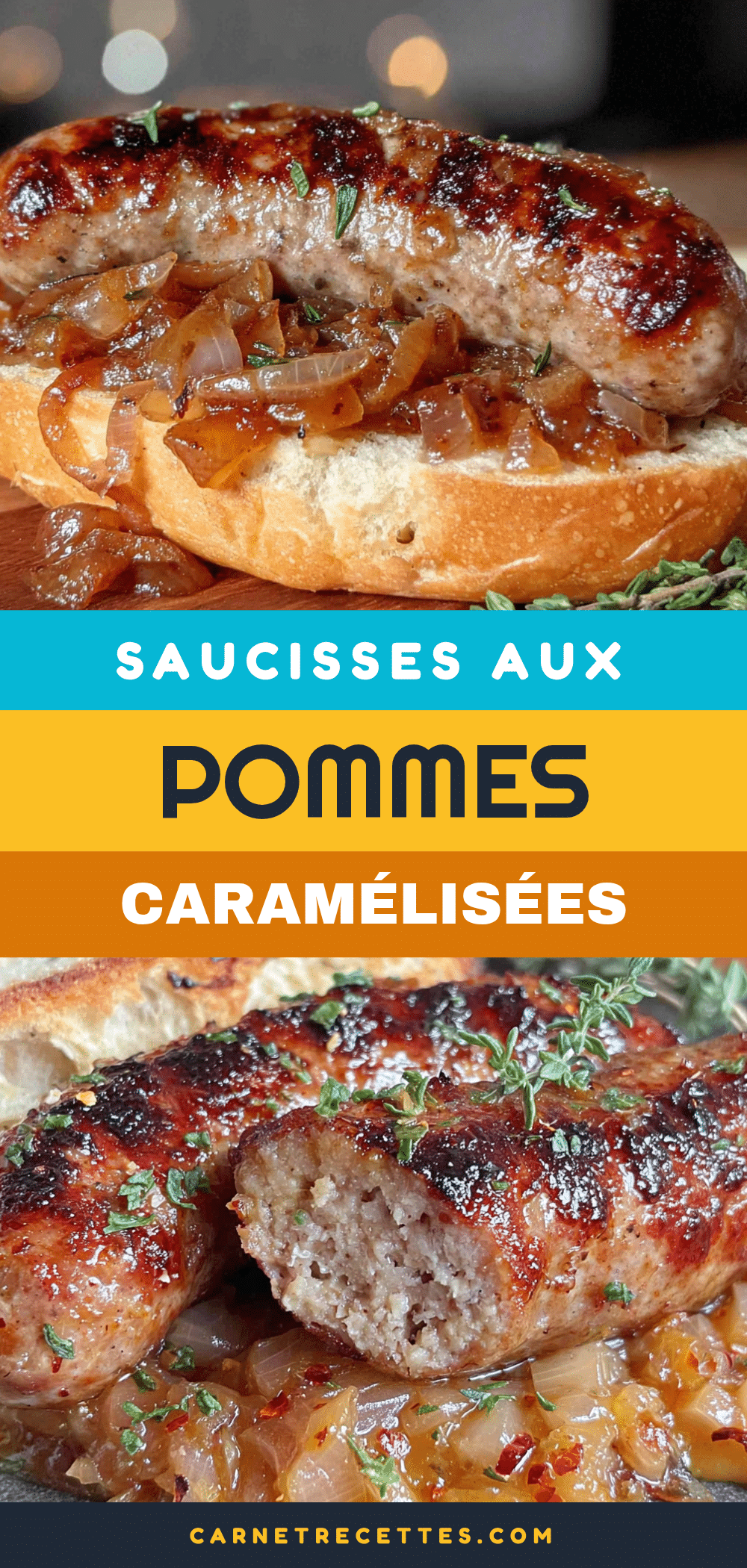 Saucisses aux pommes caramélisées recipe