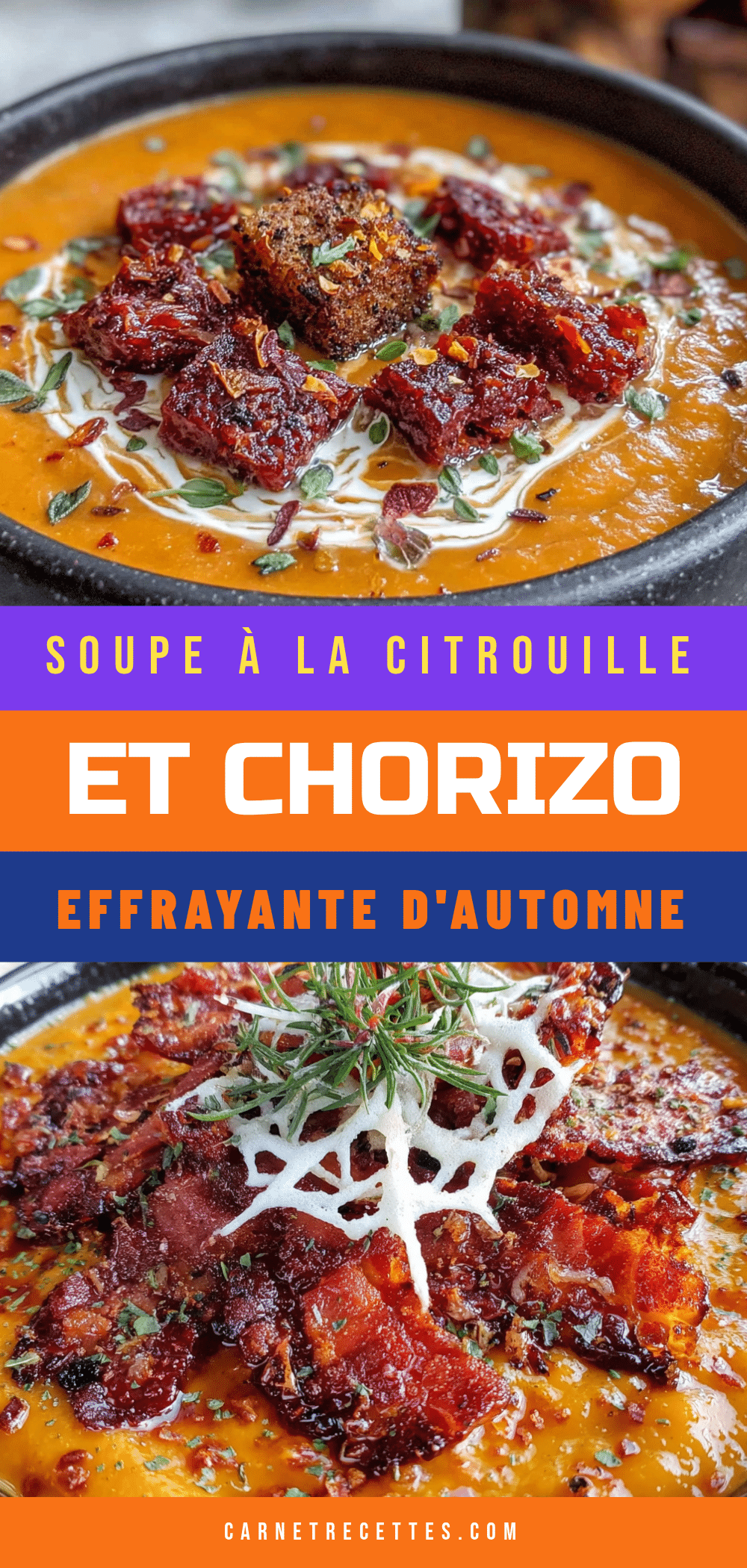 soupe à la citrouille et chorizo recipe