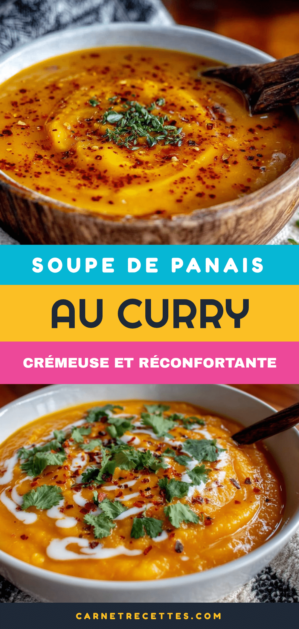 Soupe de panais au curry crémeuse recipe
