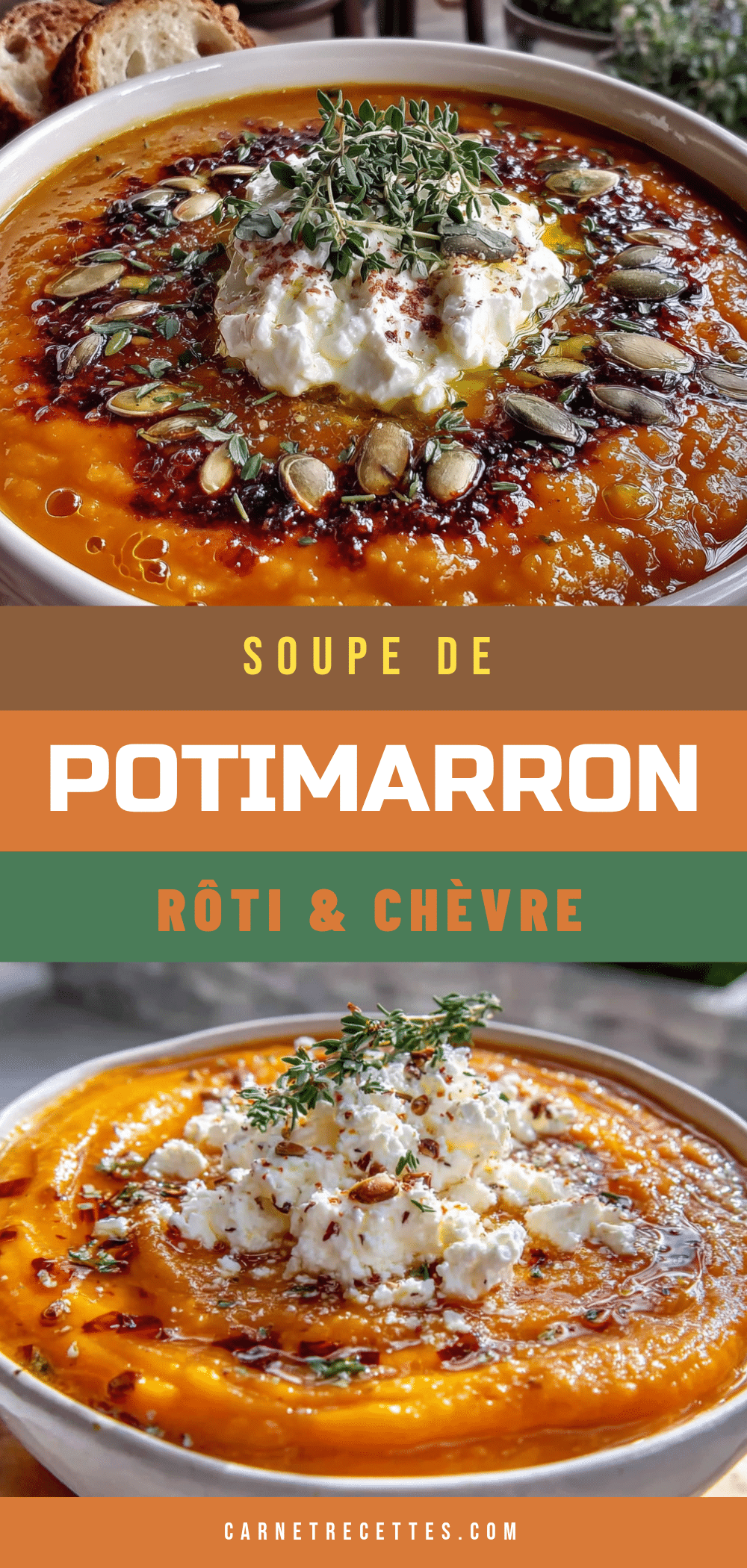 soupe potimarron rôti chèvre recipe