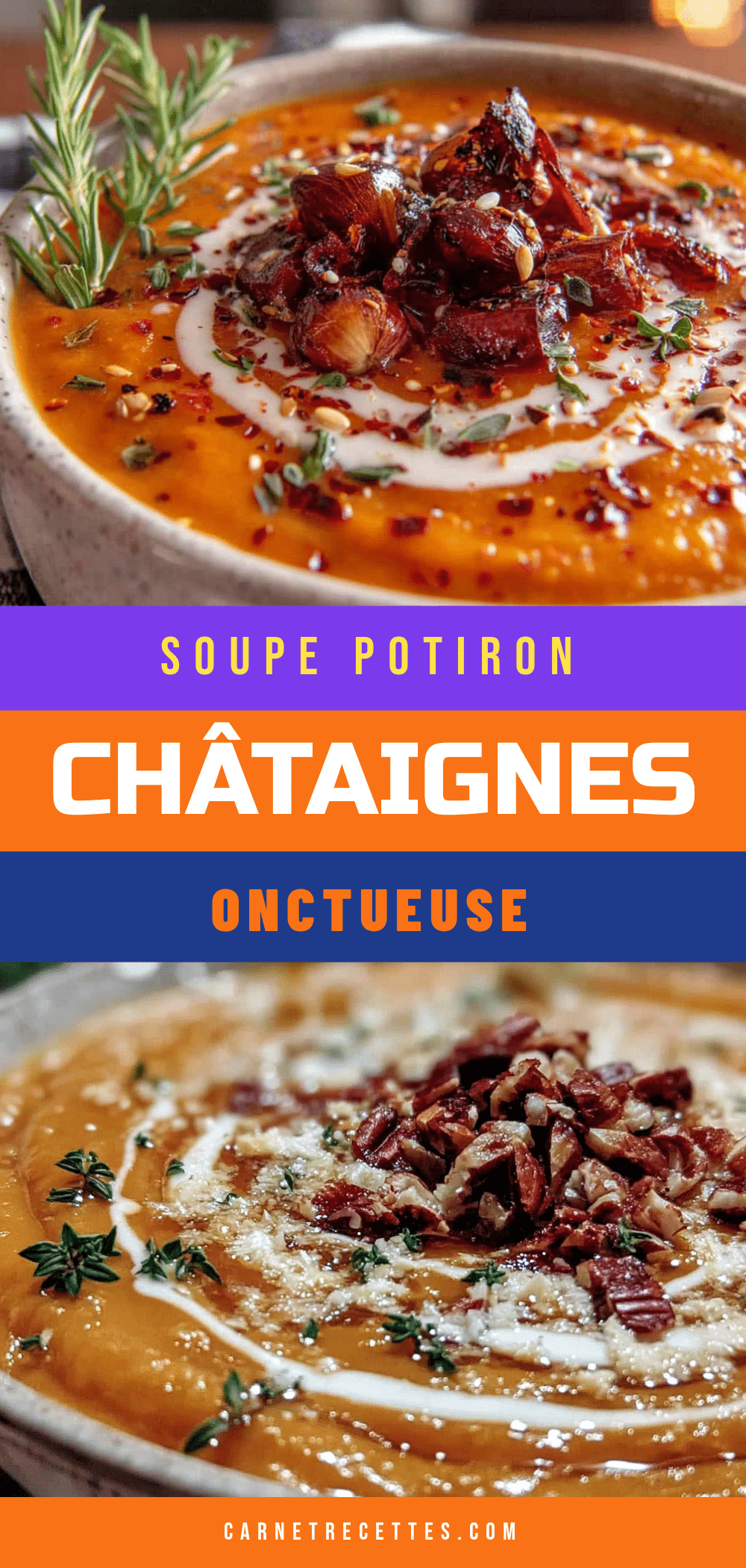 Soupe potiron châtaignes onctueuse recipe