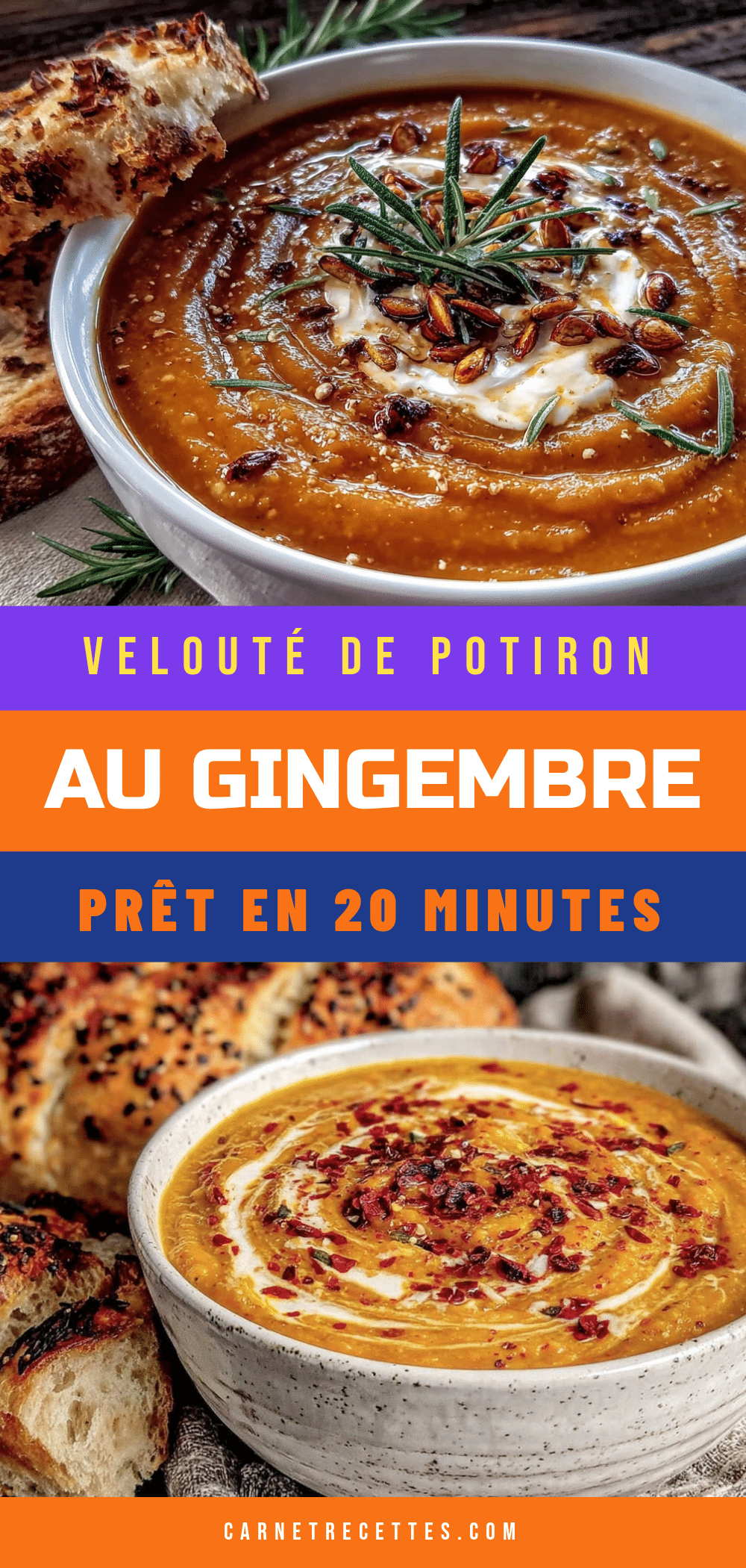 velouté de potiron au gingembre recipe