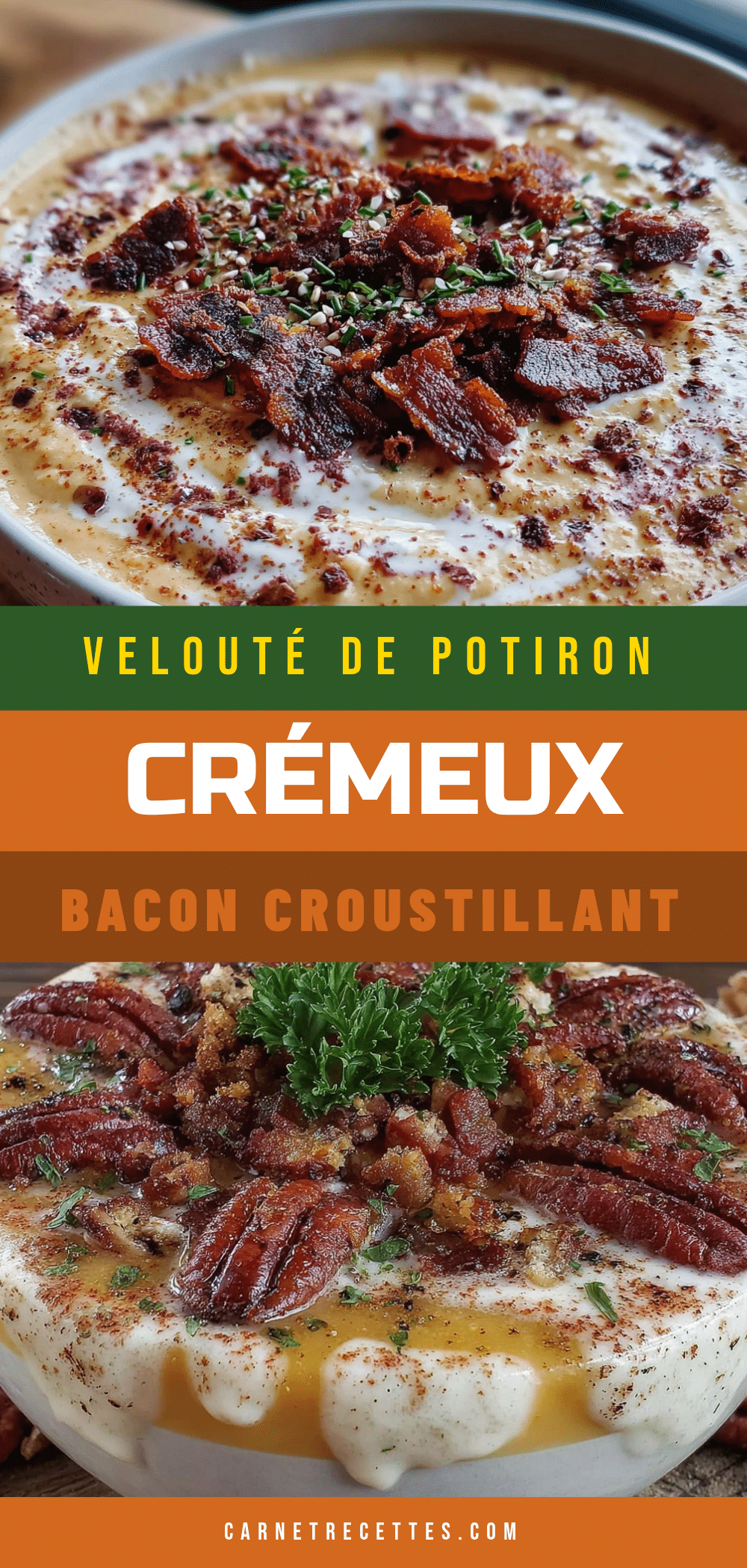 velouté de potiron crémeux au bacon croustillant recipe
