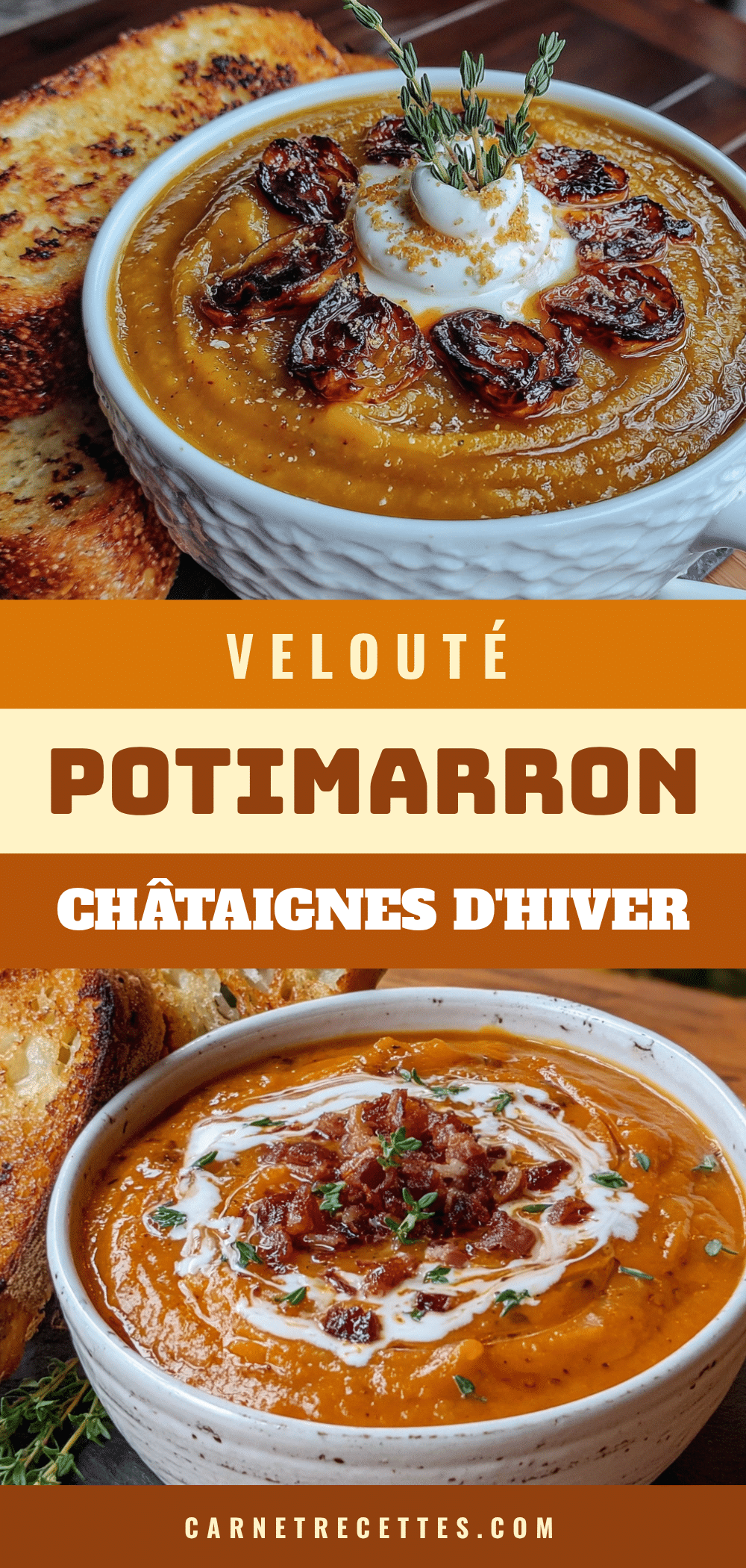velouté réconfortant potimarron châtaignes dhiver recipe
