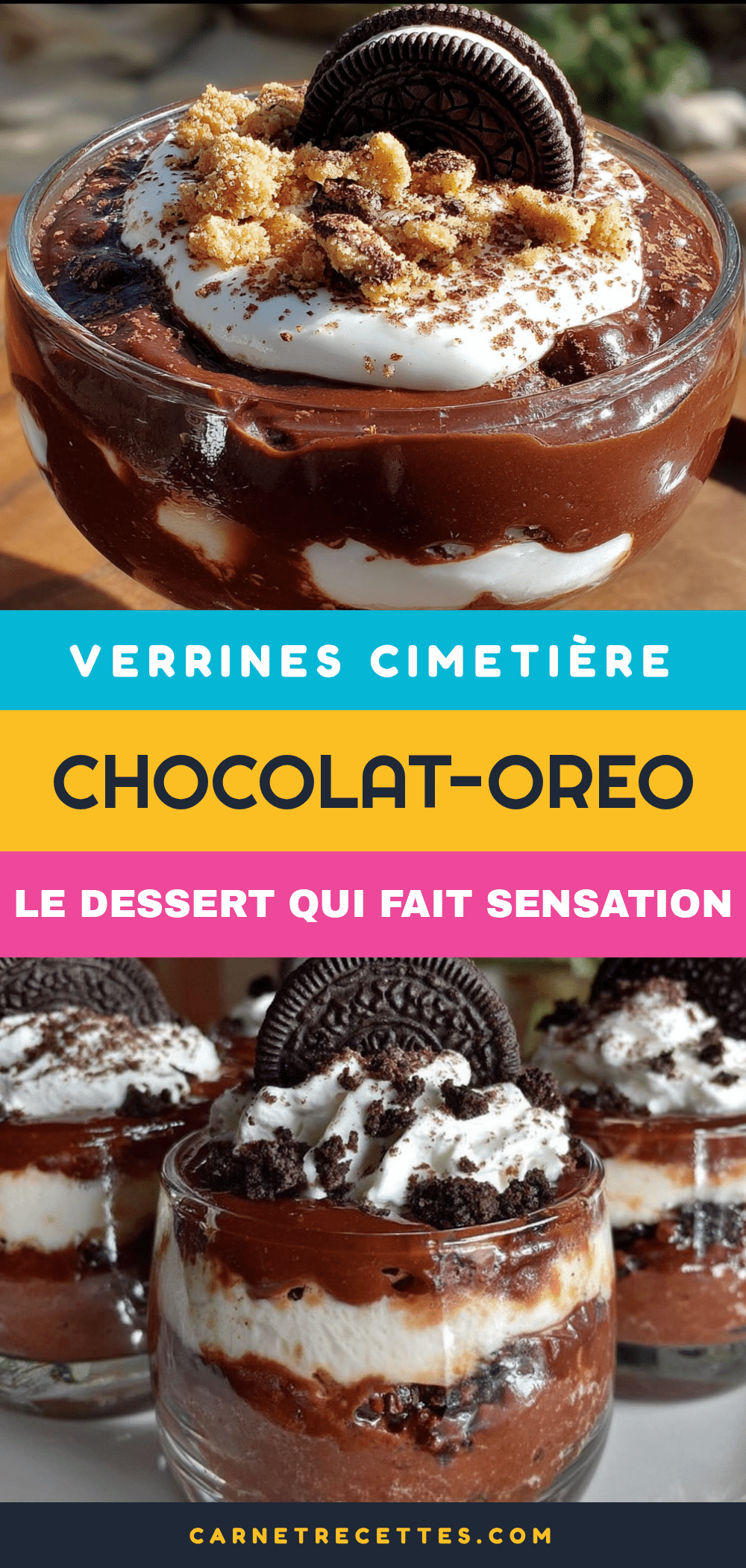 verrines cimetière chocolat oreo halloween recipe