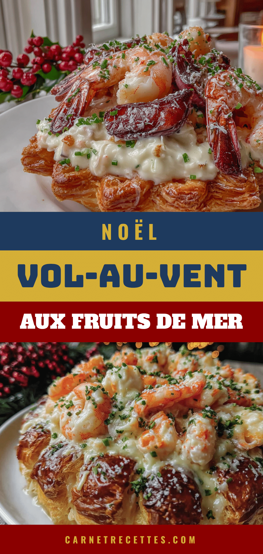 vol-au-vent de Noël aux fruits de mer recipe